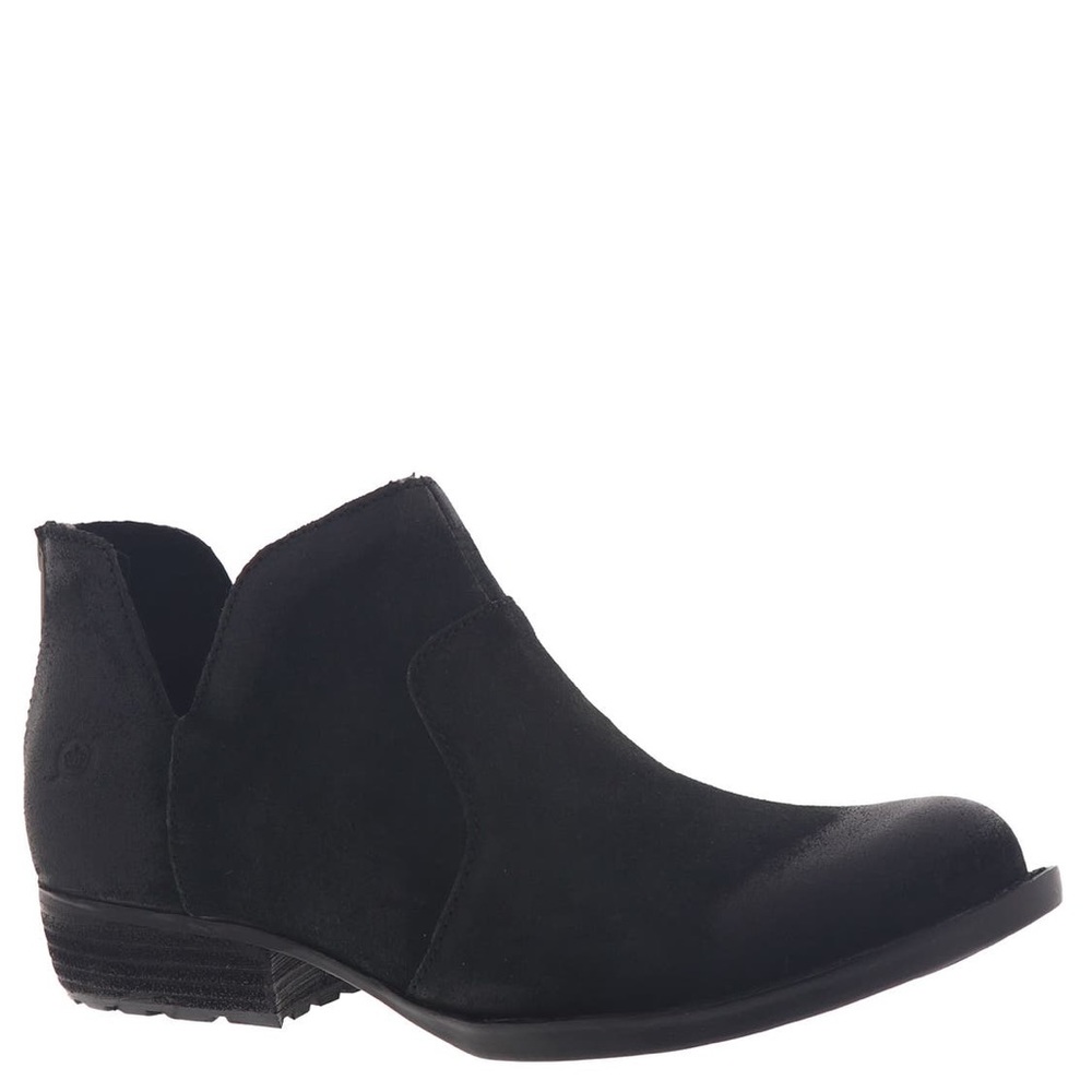 Born Black Distressed Ankle Booties. Like new! Worn once. Comes in box.